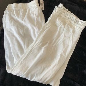 🆕 NWT beautiful white linen type pull on pant